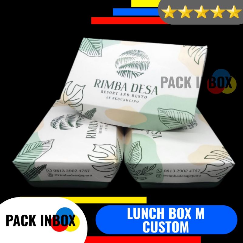 PAPER LUNCH BOX M CUSTOM BOX AYAM GEPREK CUSTOM KARDUS AYAM PENYET CUSTOM