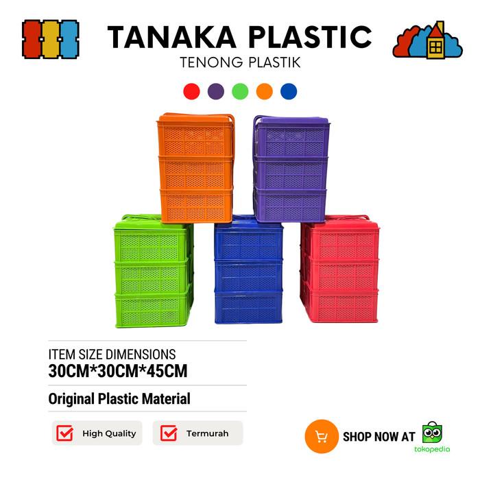 Terlaris Tanaka Tenong Plastik 3 Susun / Keranjang Kue Tradisional