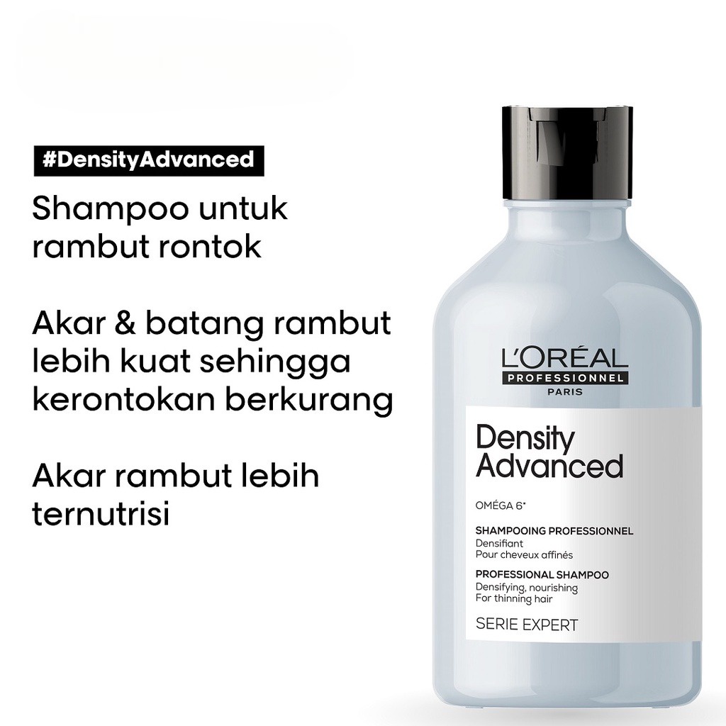 LOREAL Serie Expert Density Advanced Shampoo - Shampo Perawatan Rambut Rontok Tipis Kering 300 ml
