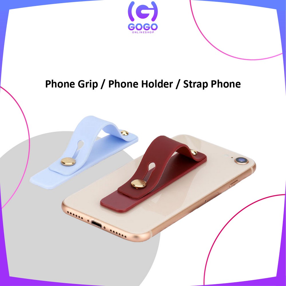 GOGO-C816 Pegangan Hp Strap Bracket Silicone Polos Phone Holder Hp Tali socket Stand Universal / Finger Grip Ring Hp Multiband Strap Holder Hp