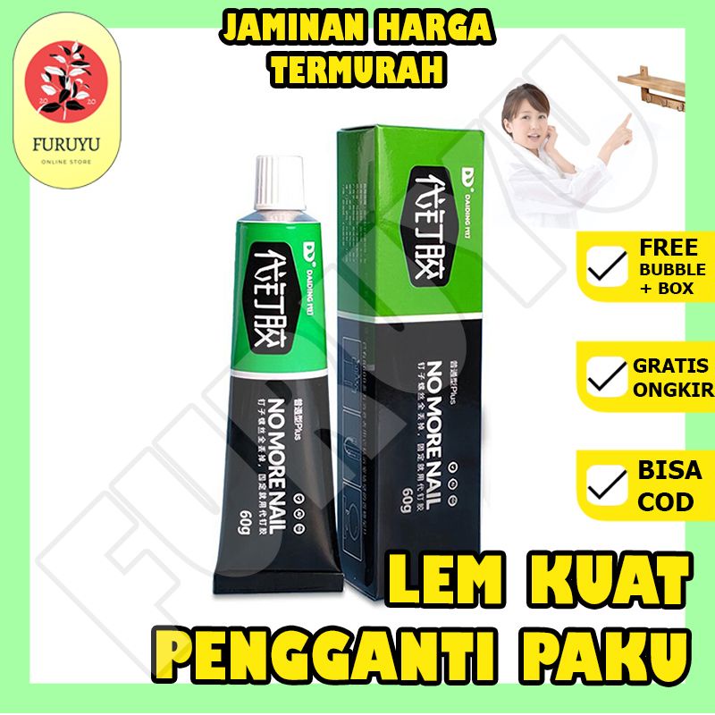 Lem Pengganti Paku Sekrup Skrup Tembok No More Nail Glue Perekat Kaca Marmer Kayu Metal Besi keramik Mozaik Keramik Dinding Serbaguna Super Kuat Nail Free Glue Super Strong Adhesive Glue Waterproof Original 60gr