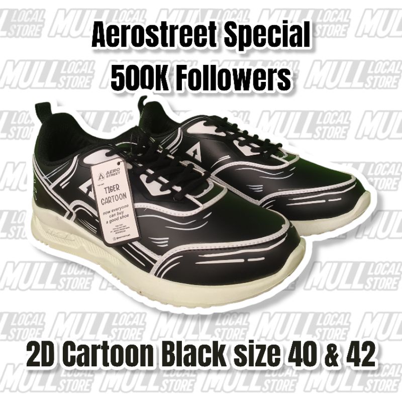 [ LIMITED 100% ORI ] Aerostreet 2D Cartoon Black Limited #500 Followers