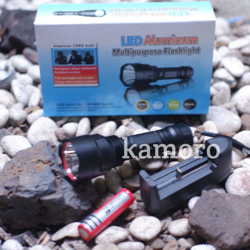 Senter C8 Cahaya Kuning SWAT Police 99000W Waterproof C29