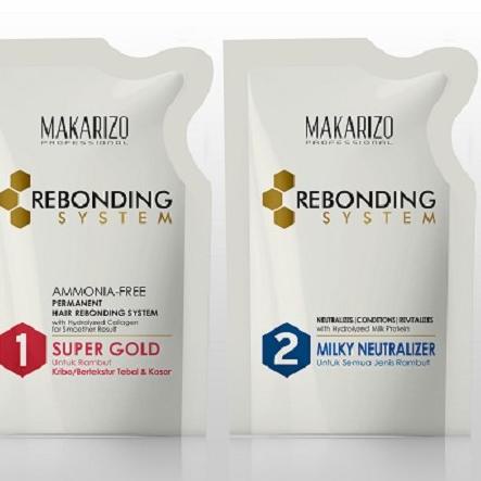 ✈ Makarizo Professional Rebonding System Kit (Step 1+Step 2) Super Gold 125 mL ۩