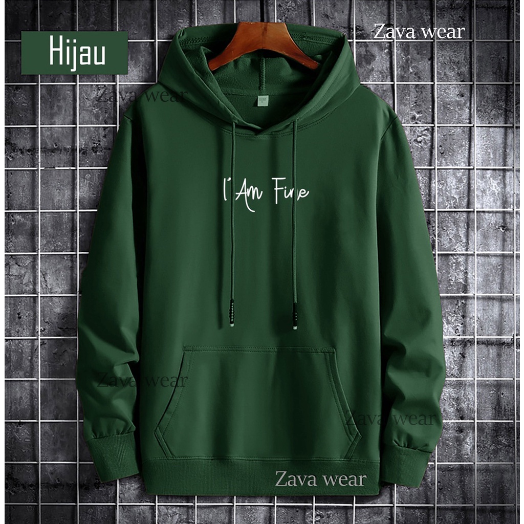 Hoodie Pria Jumbo Logo I'M Fine Ukuran S - XXL / Hoodie Wanita / Hoodie Jumbo - COD (BAYAR DITEMPAT)