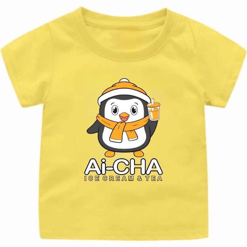 Baju Boneka Ai-CHA EsCream Anak Cewek-Cowok 1-12Tahun uk.S.M.L.XL.XXL.3XL//Atasan kaos Anak Viral Es Cream Ai-cha