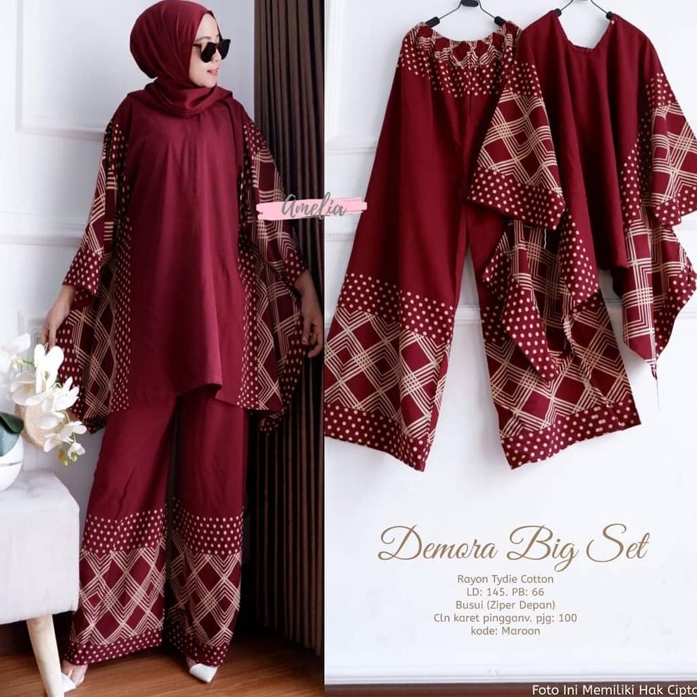 VIRAL Madhumati.id Setelan Demora Big Set Jumbo Set Waka Waka Rayon Jumbo LD 140 One Set Jumbo Rayon