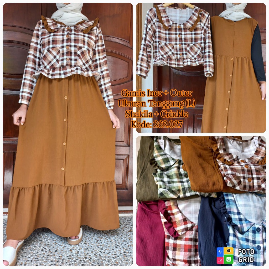 Gamis Anak Tanggung Umur 13-16 Tahun/Kode: 262.027/ Gamis Rompi/ Gamis Outer/Gamis kekinian