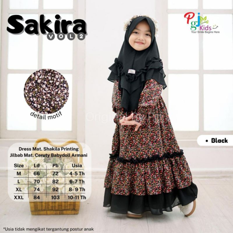 SAKIRA DRESS vol.2 free jilbab ORI PGJ KIDS | Dress+Jilbab Anak