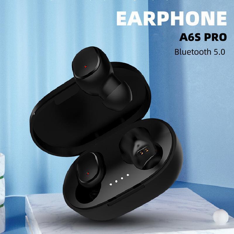 Earphone Bluetooth Wireless Earbuds Wireless Macaron Color Noise-cancelling Headphones Headset Waterproof Upgraded Bluetooth 5.0 - A6S Pro（COD)