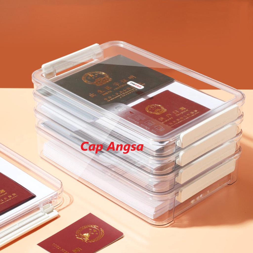 KOTAK PENYIMPANAN DOKUMEN HARDCASE STORAGE PLASTIC TRAY HOLDER TRANSPARENT CLEAR BAG DOCUMENT ORGANIZER