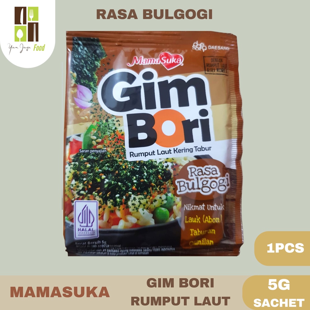 Mamasuka Gim Bori Rumput Laut Tabur 5g Sachet 1Pcs