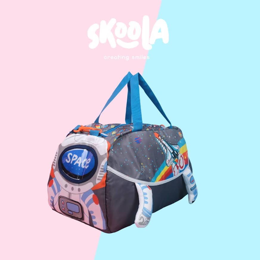 Skoola Tas Travel Pakaian Gym Anak Laki - Laki Astronot Dinosaurus Bola - Duffle