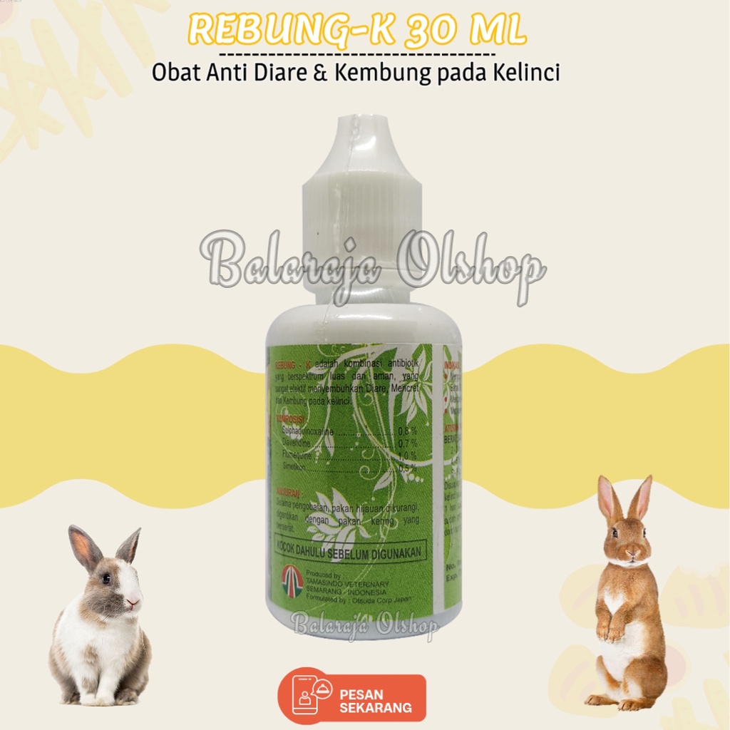 Obat Diare Kelinci - Rebung K Kelinci 30 Ml Original - Antibiotik Tetes Anti Diare Kembung Dan Mencret Pada Kelinci