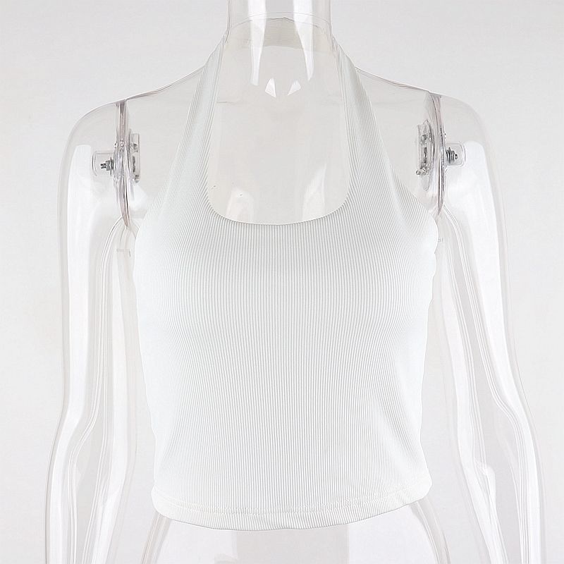 Red Xeemilo Kecantikan Seksi Kembali Pusar Menggantung Leher Kamisol Wanita Musim Panas Gadis Panas In All-Match Tingkat Tinggi Pelangsing Top