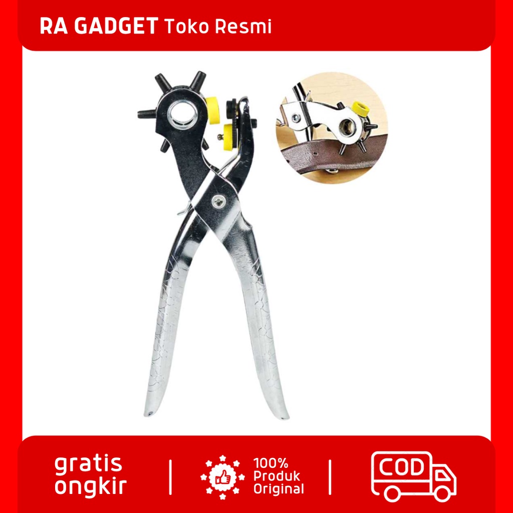 Tang Pembolong Tali Pinggang 9 Inch Punch Plier / Alat Pelubang Ikat Pinggang Kulit Sabuk Gesper Kan