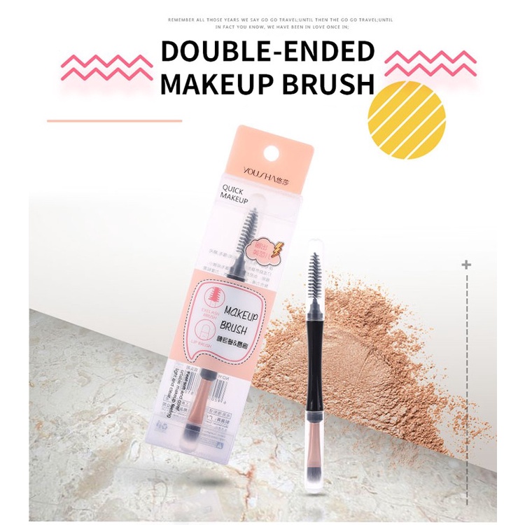 Double Ended Brow Brush Rose Gold - Duo Brow Brush Lameila