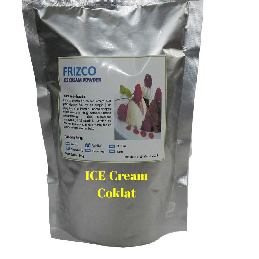 

Ready Stok Coklat Bubuk Es Krim Frizco Ice Cream Bulky Instant Powder Frisco 500gr chocolate cokelat tepung serbuk es krim instan hard serve mixer gosir distrbutor !!!