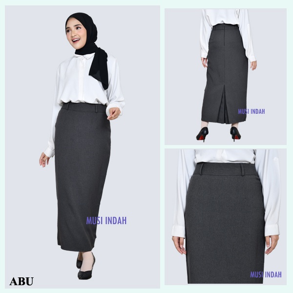 Rok Kerja Kantor Hitam Panjang Span Wanita Bahan Dasar Formal Ukuran Standar dan Jumbo Rok Skirt Hitam Span Panjang Kantor Formal