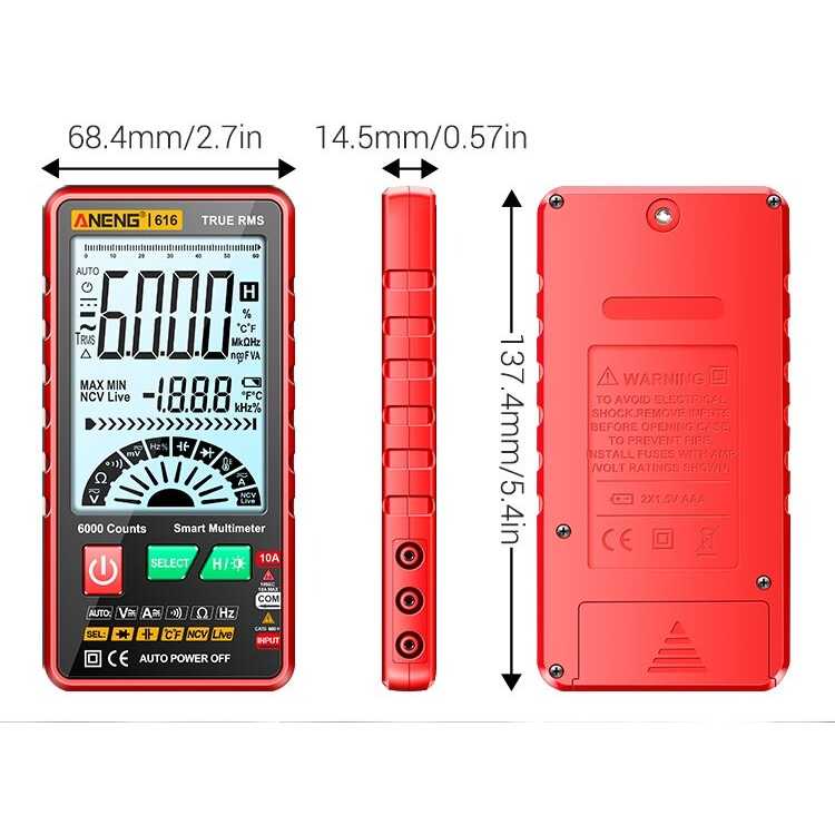 (BISA COD) FTIHSHP ANENG Digital Multimeter Large Screen Backlight Voltage Tester - 616