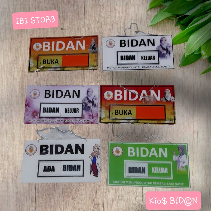 

Acrylic papan bidan Ada / Tutup,logo ibi & gambar kartun bidan