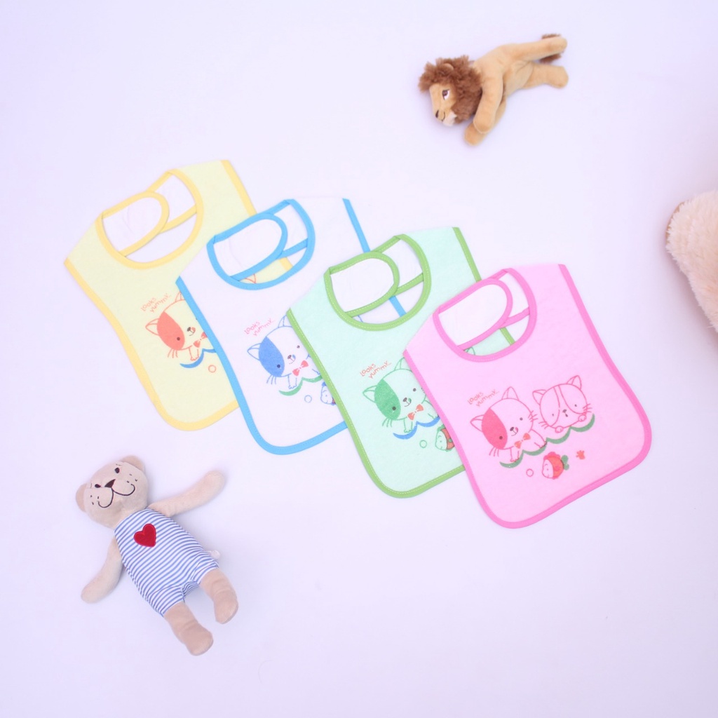 3PCS VINATA SLABER CELEMEK PERSEGI - CELEMEK KAIN / TATAKAN MAKAN BAYI ISI 3