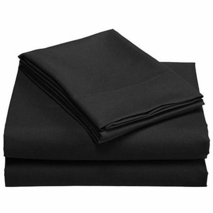Bahan Katun Polos/Kain Seprai Polos/Bahan Seprai Polos/Hitam