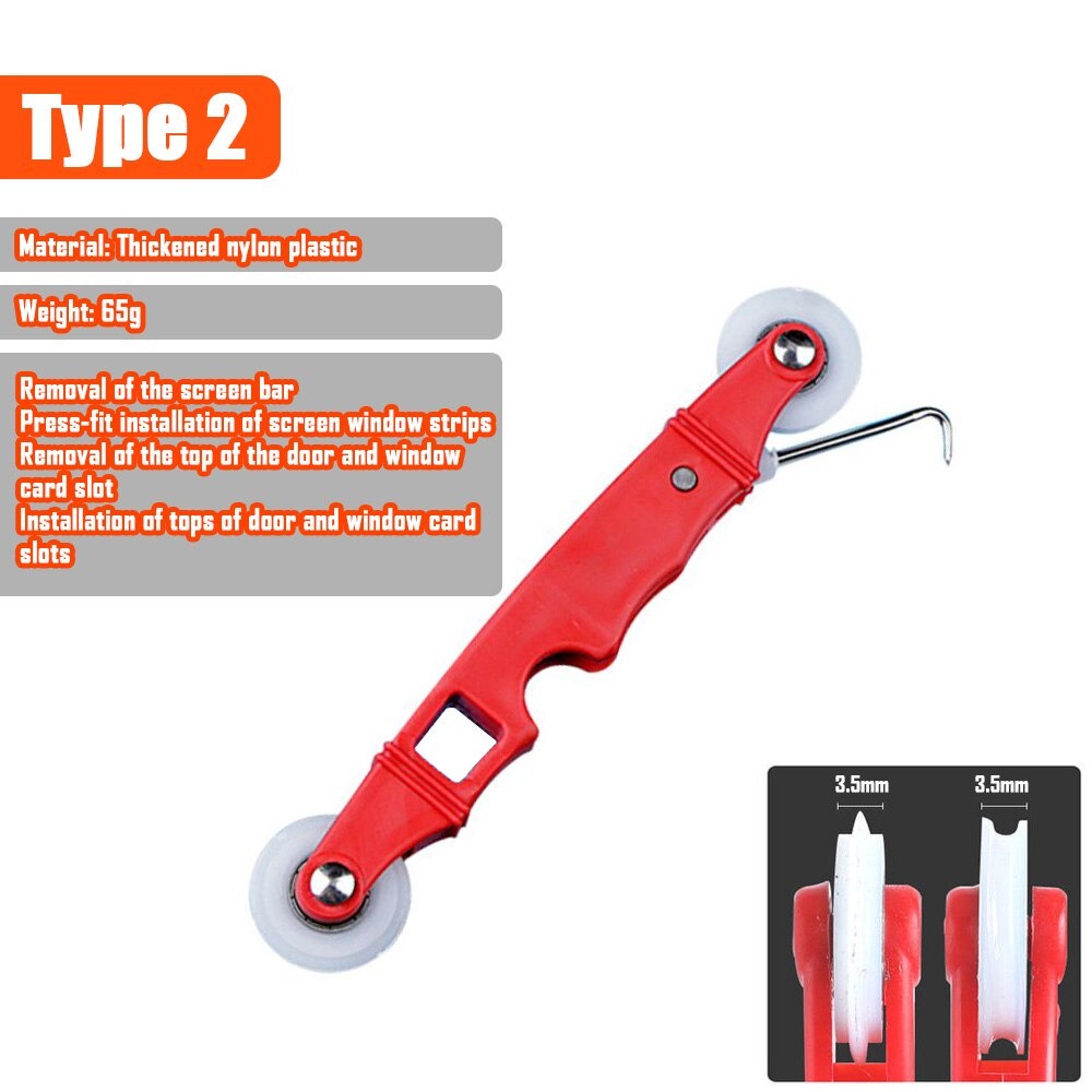 Spline Rol Renovator Window Installation Screen Door 2 in 1 - HS02 - Red