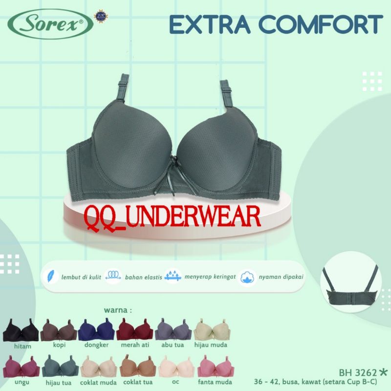 Bh Sorex 3262 Bra Sorex Kawat Busa Sedang Cup Besar Size 36-42 Kait 3 Terlaris / Bh Sorex 3262 / Bra Sorex 3262