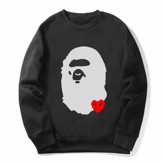 Sweater BAPE X COMME DES GARCON Crewneck Premium Cotton Fleece Sweatshirt [Bisa COD]
