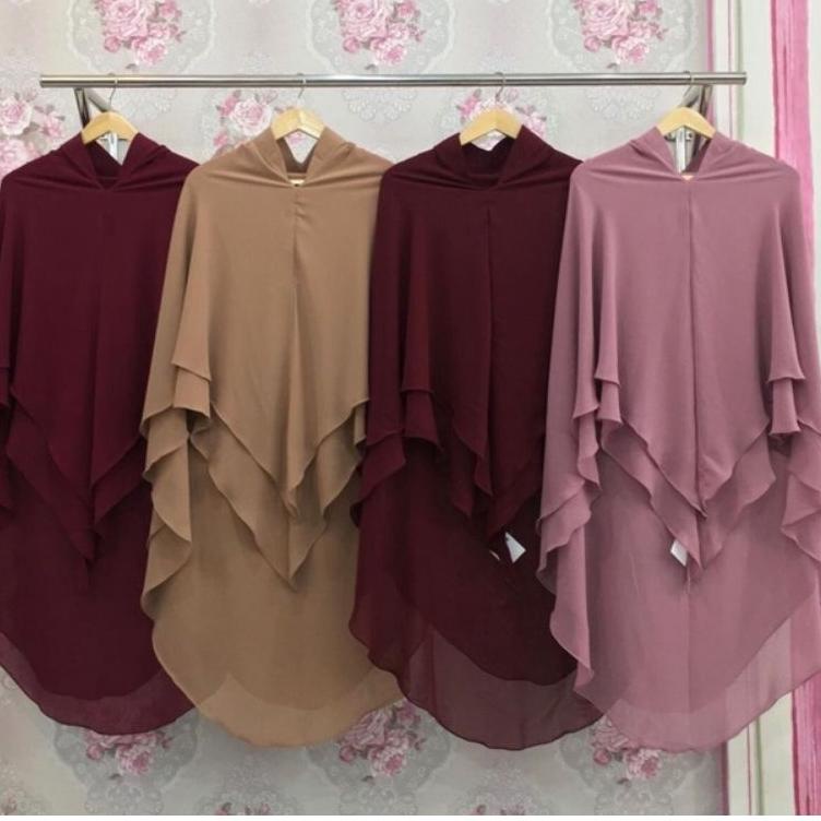 SALE Jilbab Khimar Syar'i Pet Antem 2 Layer Ceruti Babydoll
