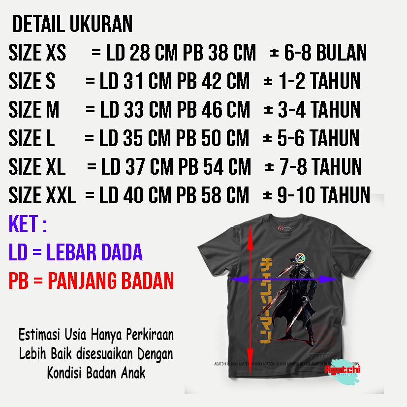 Baju Kaos Atasan Anak Laki-Laki Anime Chainsaw Man - Katana Man