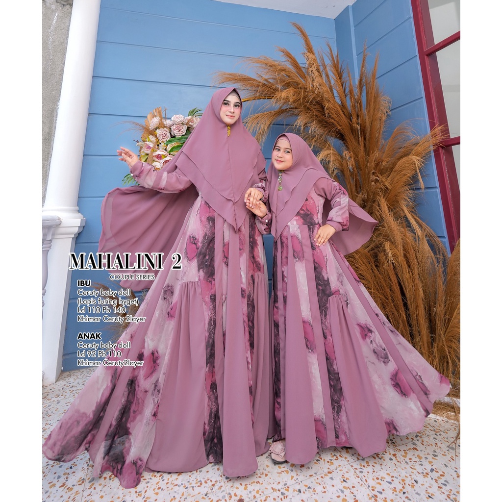 Khadijah Humaira Gamis Couple Syari Jumbo Ceruty Babydol Mahalini CP Mahalini2