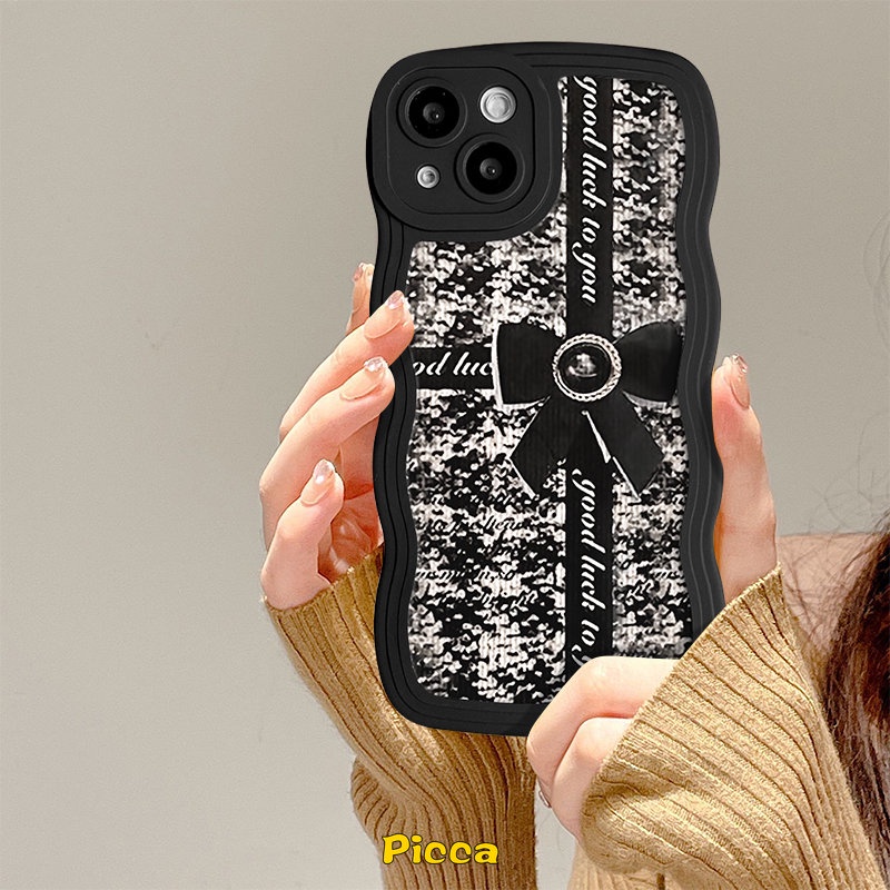 Realme C53 10 C21Y C15 C11 C12 C35 C25 C25Y C20A C20 C3 C25s Realme 5 6i 5s 5i C1 C3 Fashion Retro Kupu-Kupu Lembut TPU Wavy Edge Case Full Pelindung Anti Jatuh Cover