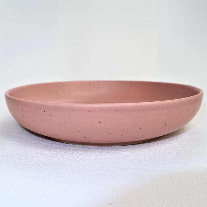 Artisan Ceramic | Pink Doff Speckle Deep Plate D:26 cm