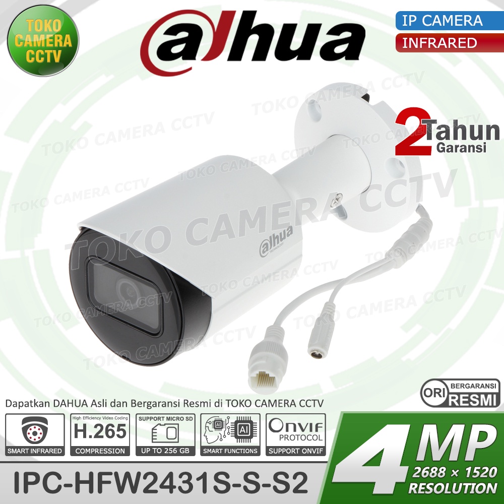 IP CAMERA 4MP AUDIO DAHUA IPC-HFW2431S-S-S2 IP KAMERA CCTV POE