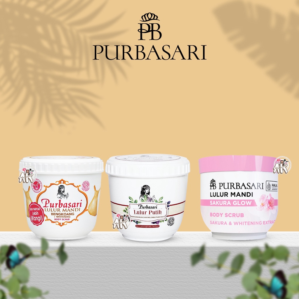 PURBASARI LULUR MANDI / BODY SCRUB SERIES ( BENGKUANG / PEMUTIH / GLOW SAKURA  )