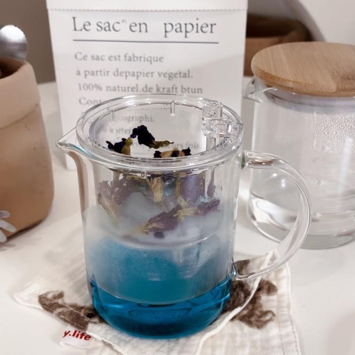 Teappot Infuser Glass / Coffee Infuser / Gelas Dengan Penyaring Teh