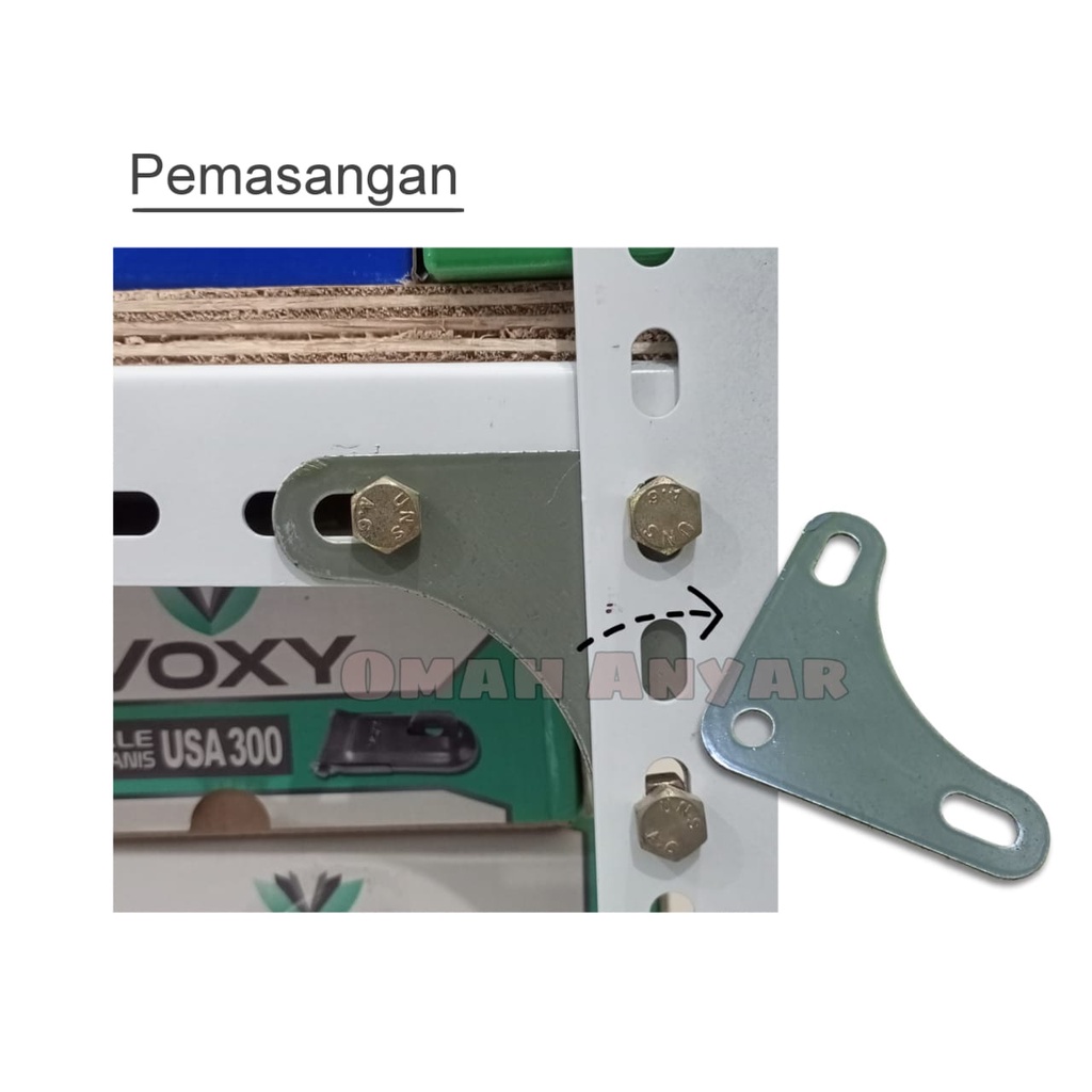 Plat Braket Siku Lubang Rak Portable 3x3 4x4