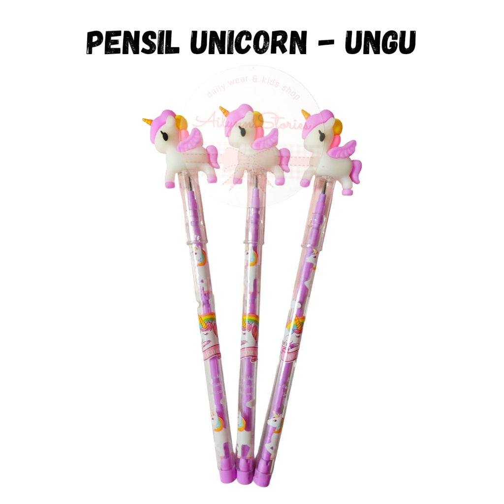 Pensil Susun Karakter Unicorn Lucu