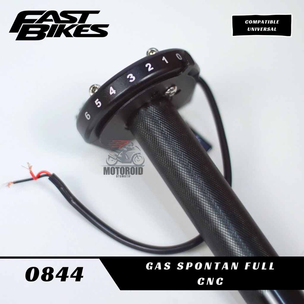 Gas Spontan Fastbikes Full Cnc 2 Kabel  L Universal Stelan Jarum 6 Pin Selongsong Kanan