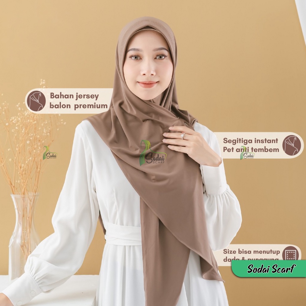 Hijab Instan Segitiga Jersey Pad Hamidah M Premium