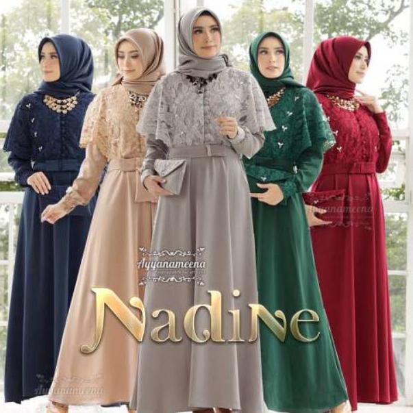 TERBARU Nadine dress/gamis cantik M L XL XXL