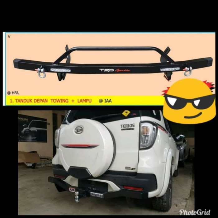 Paket Tanduk depan besi dan towing rush / terios 2008 - 2017