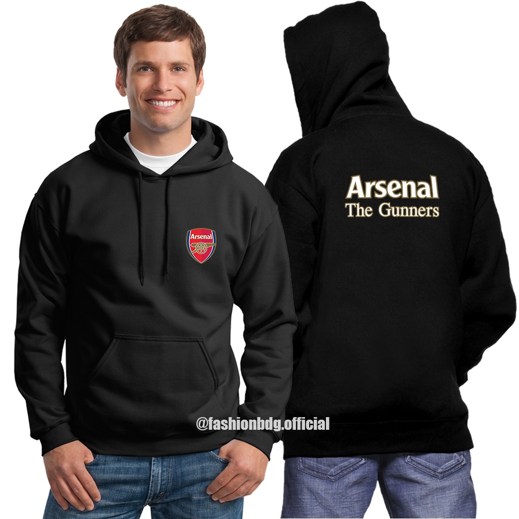 jaket arsenal hoodie sweater bahan fleece tebal size m l xl xxl