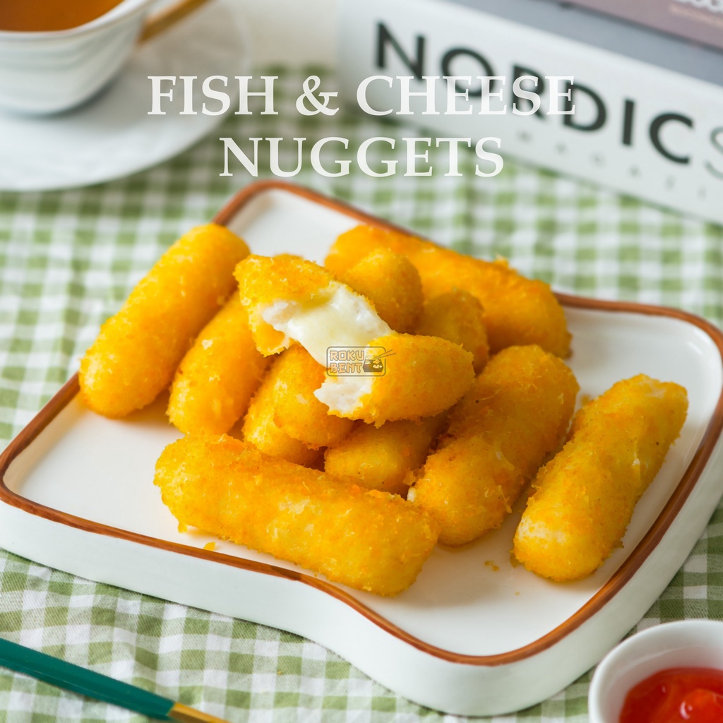 Fish N Cheese Nugget Roku Bento isi 15 Pcs - Naget Ikan Keju Frozen Siap Goreng