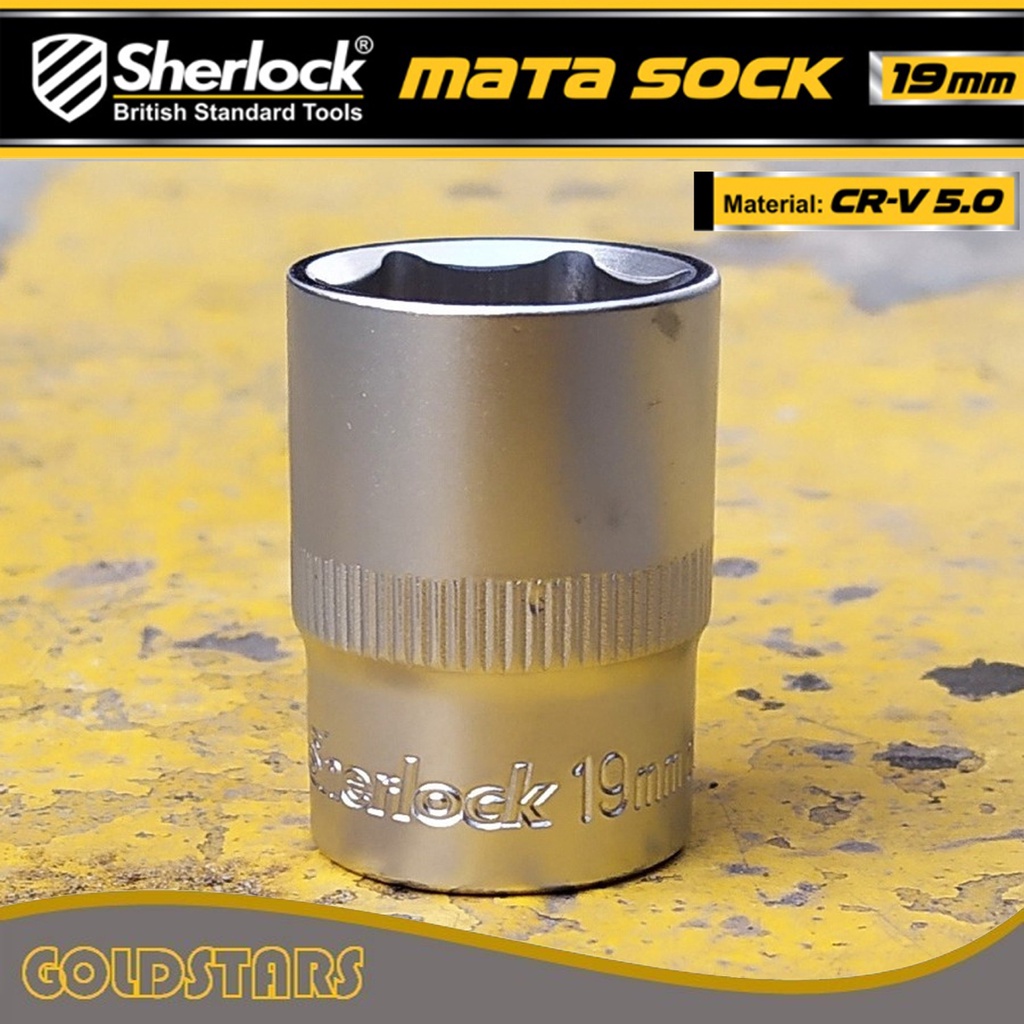 Kunci Shock 19 mm 6 PT Original Sherlock Mata Sok/Sock 1/2 inch