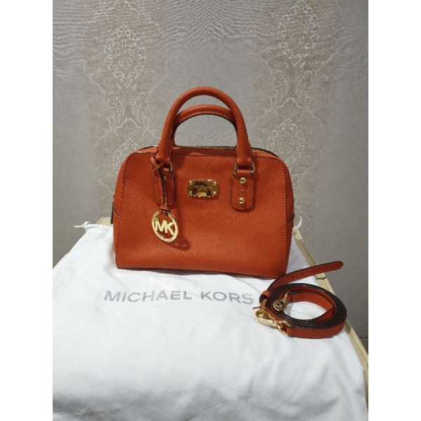 Pelunasan Eka Preloved tas wanita second Michael Kors orange merah bata original tali panjang selemp