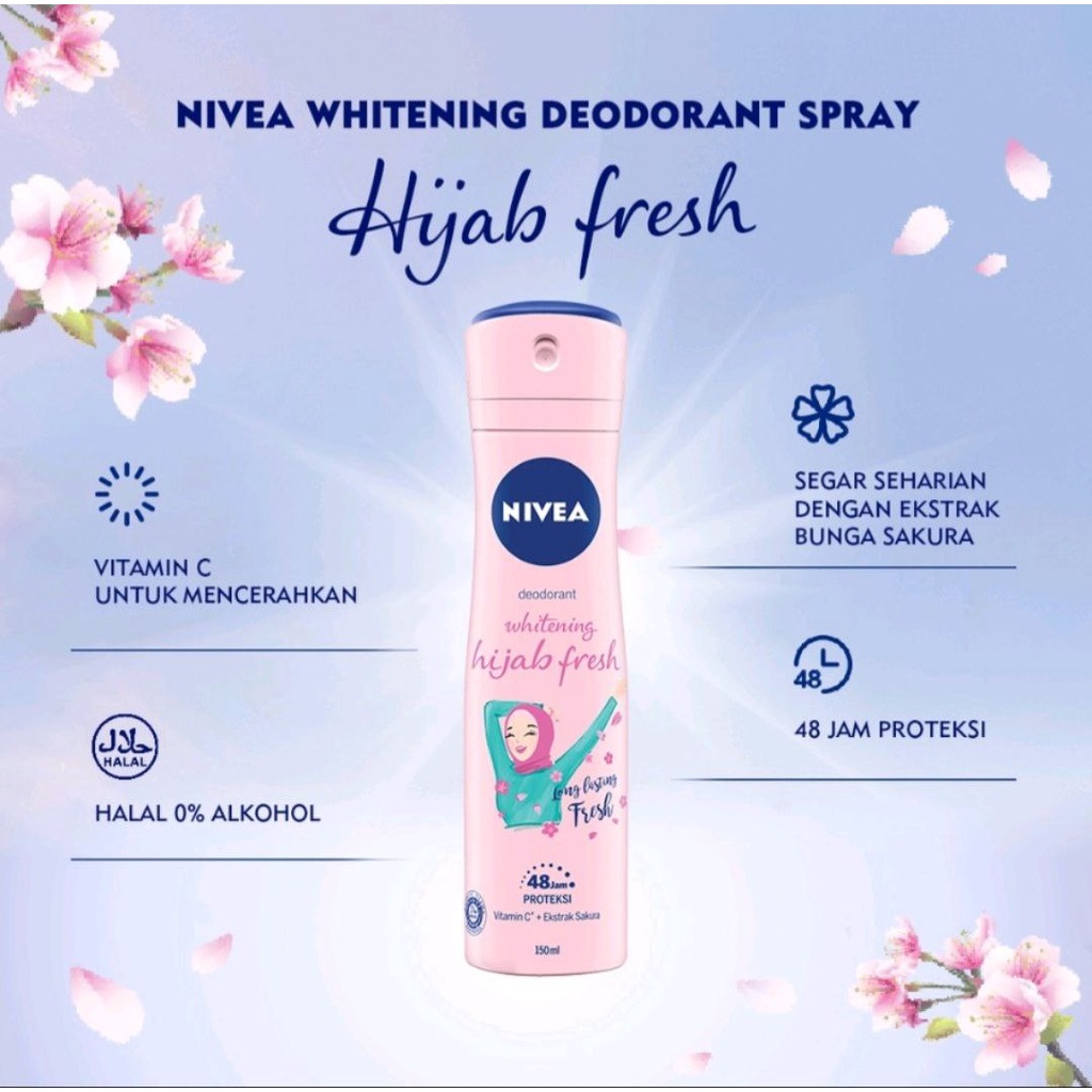 NIVEA PERSONAL CARE DEO SPRAY DEODORANT WHITENING HIJAB FRESH 150ML