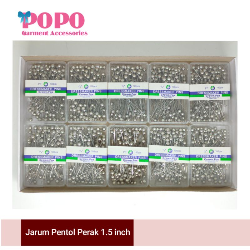 Jarum Pentol Perak 1.5 Inch ( isi -/+100 pcs )